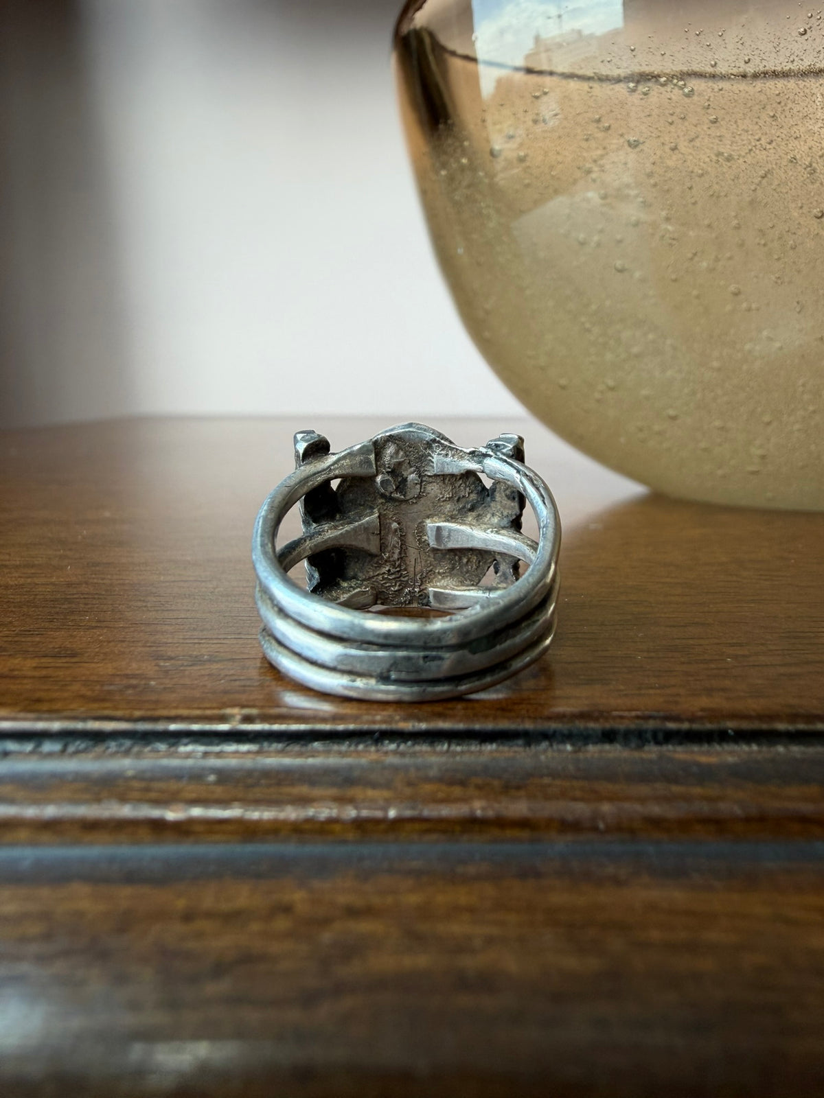Very Early Navajo Ring with Hand-Drawn Ingot Silver Wire