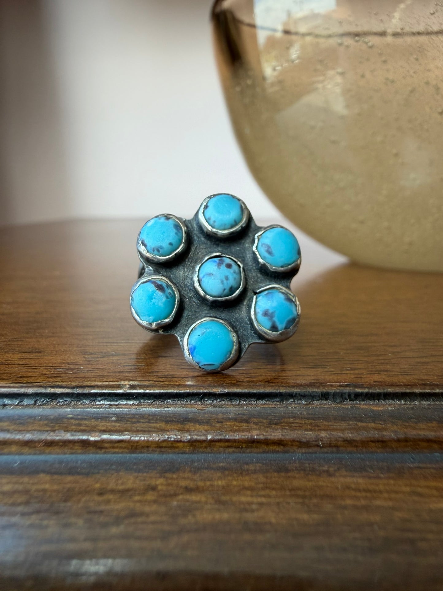 Early Navajo or Pueblo Hubbell Glass Ring