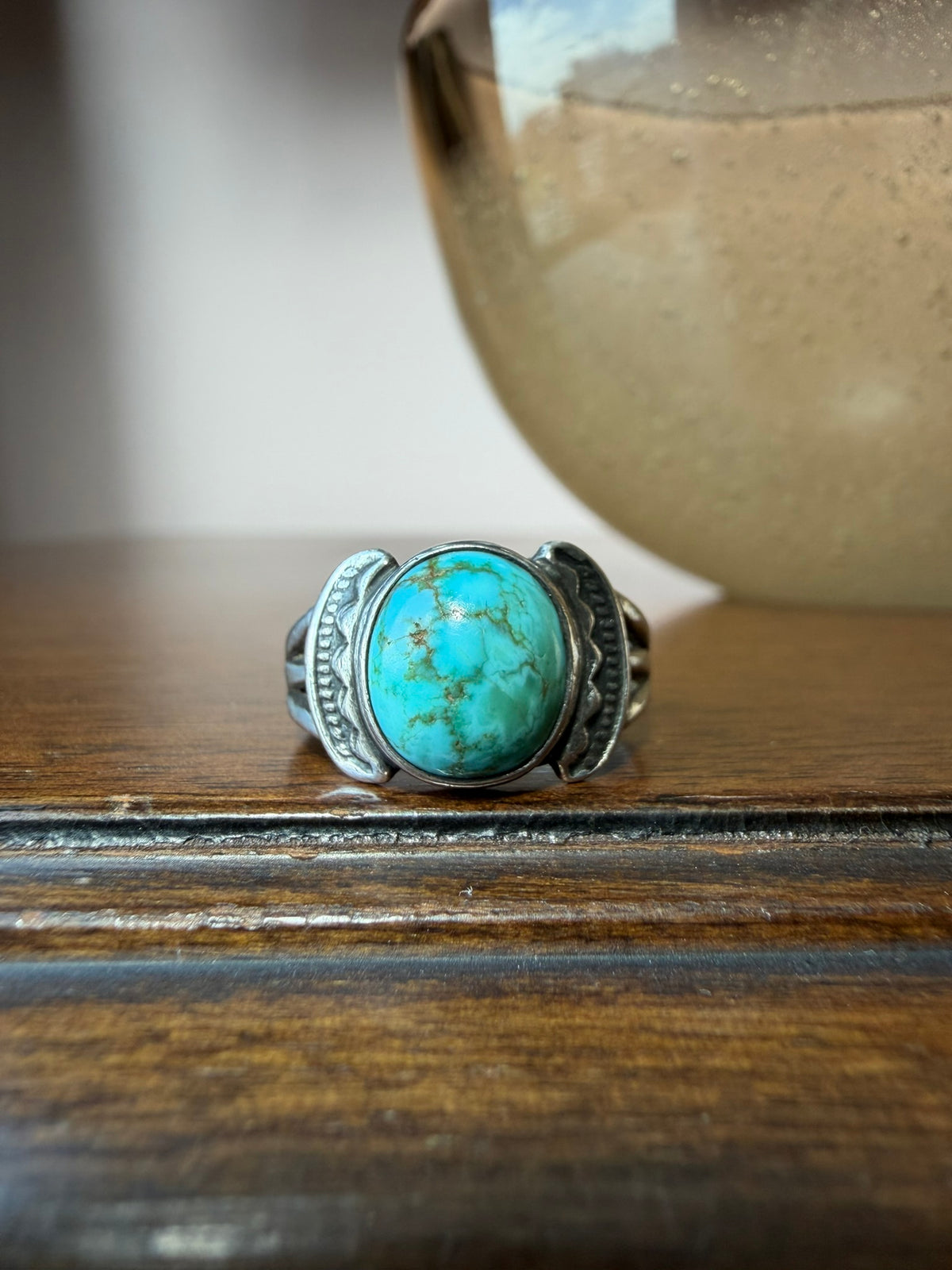 Early Navajo Ring with Spiderweb Turquoise