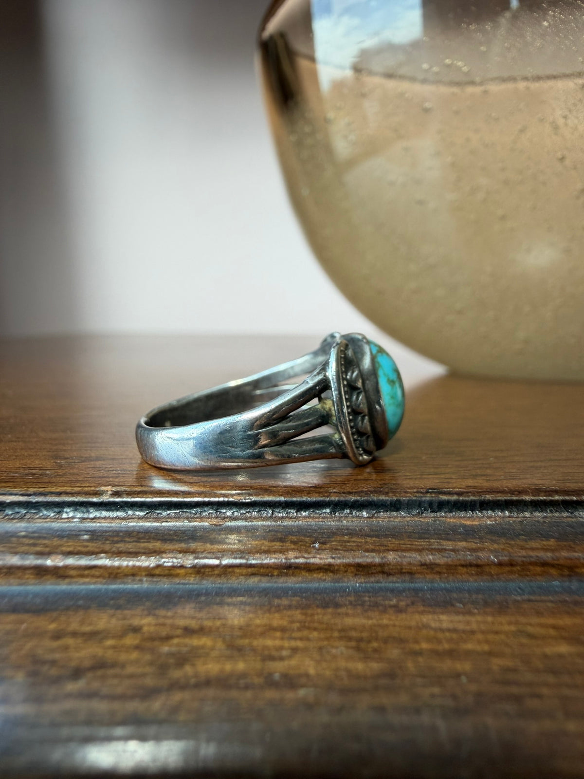 Early Navajo Ring with Spiderweb Turquoise