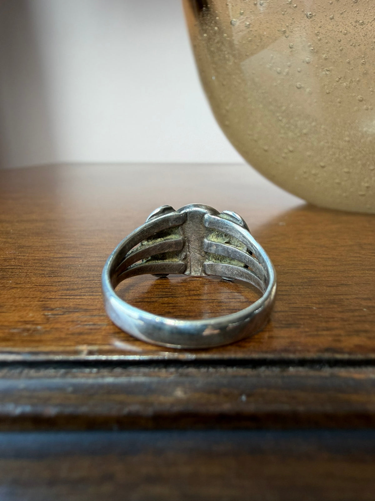 Early Navajo Ring with Spiderweb Turquoise