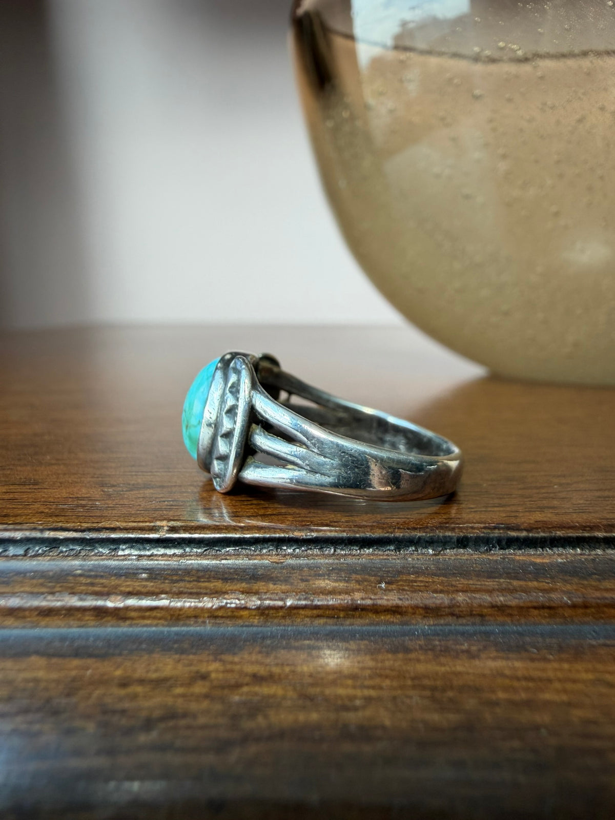 Early Navajo Ring with Spiderweb Turquoise