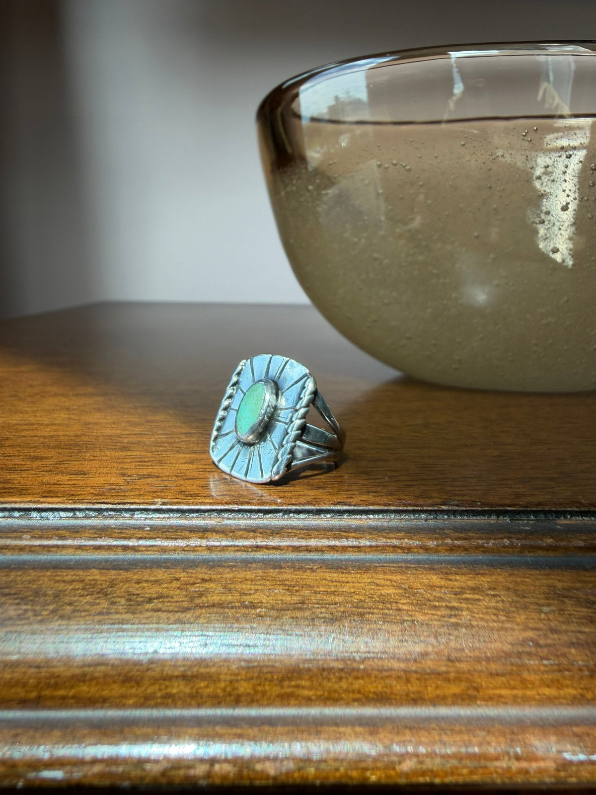 Early Navajo Ring with Small Turquoise