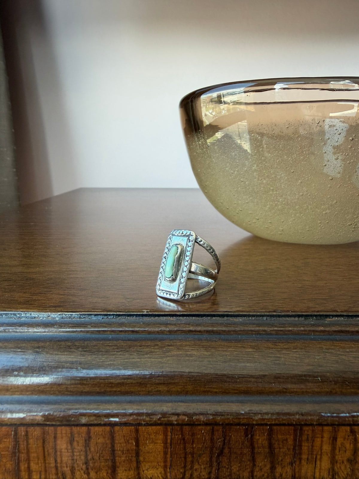 Very Early Navajo Silver and Turquoise Ring