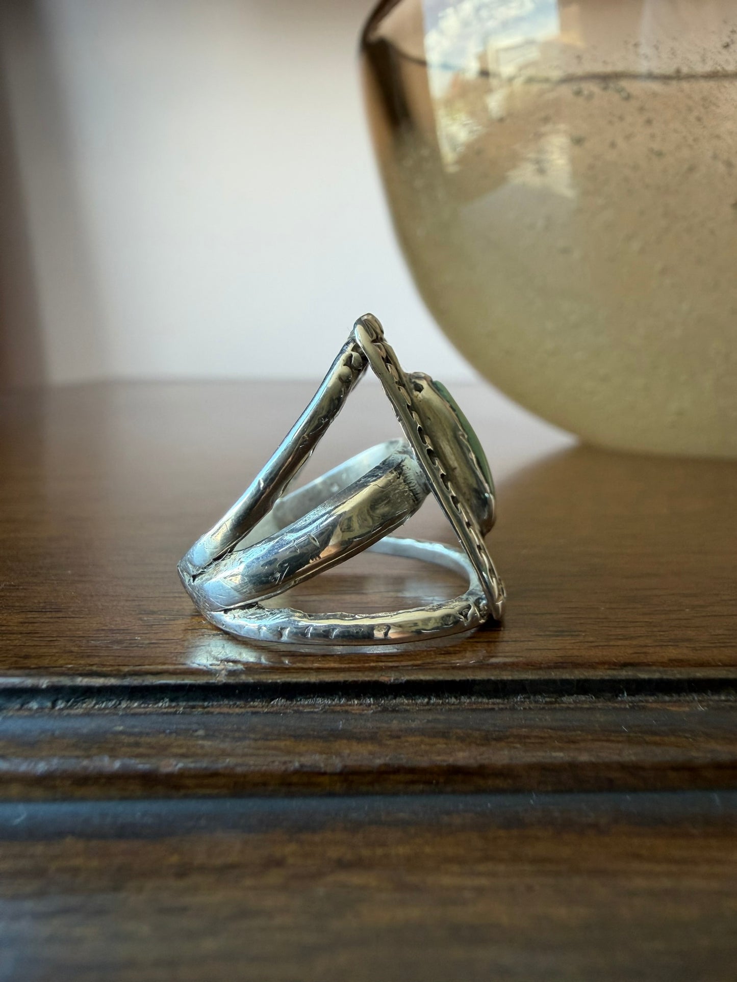 Very Early Navajo Silver and Turquoise Ring