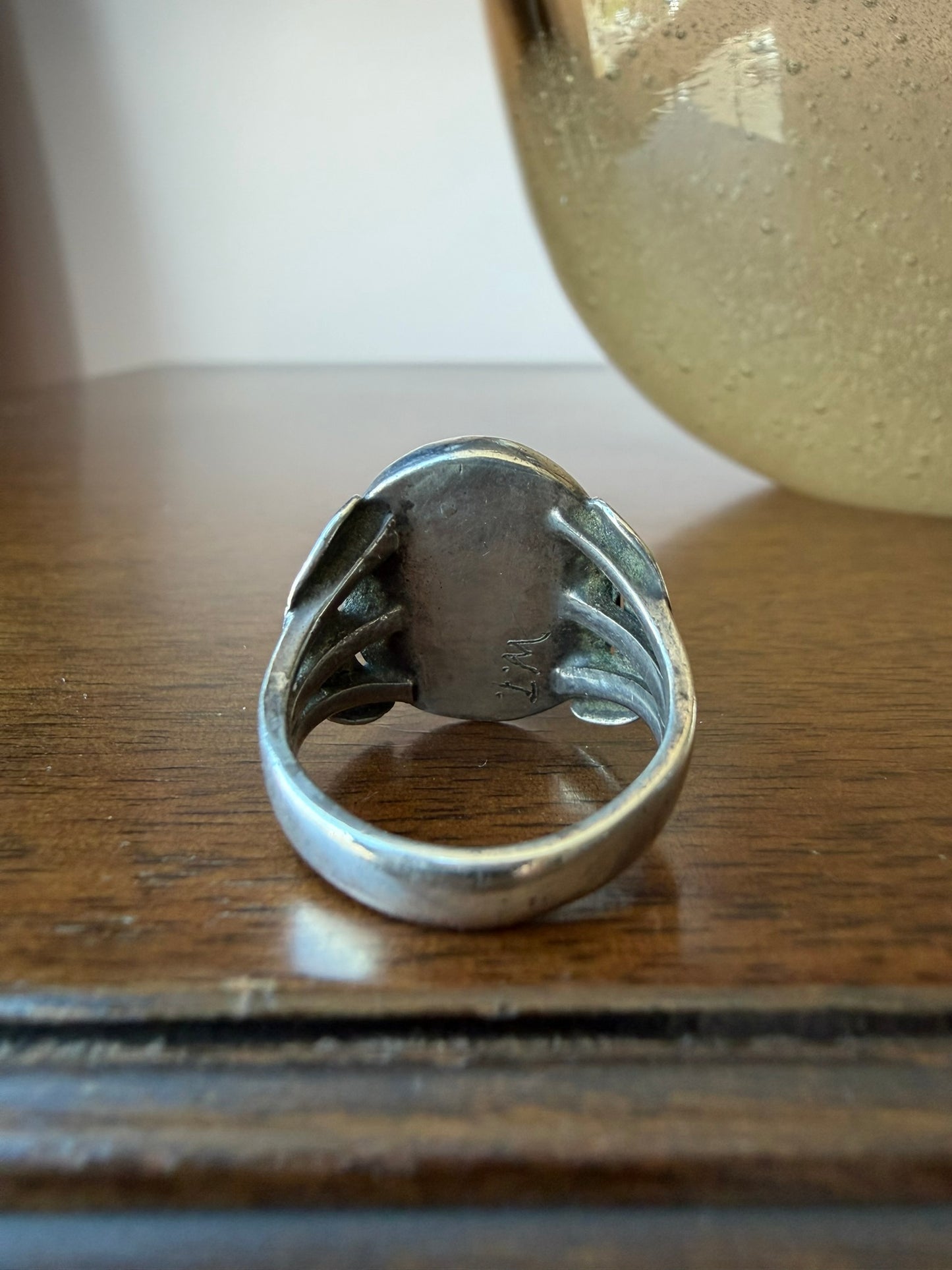 Early Navajo Ring with Large Cerrillos Turquoise