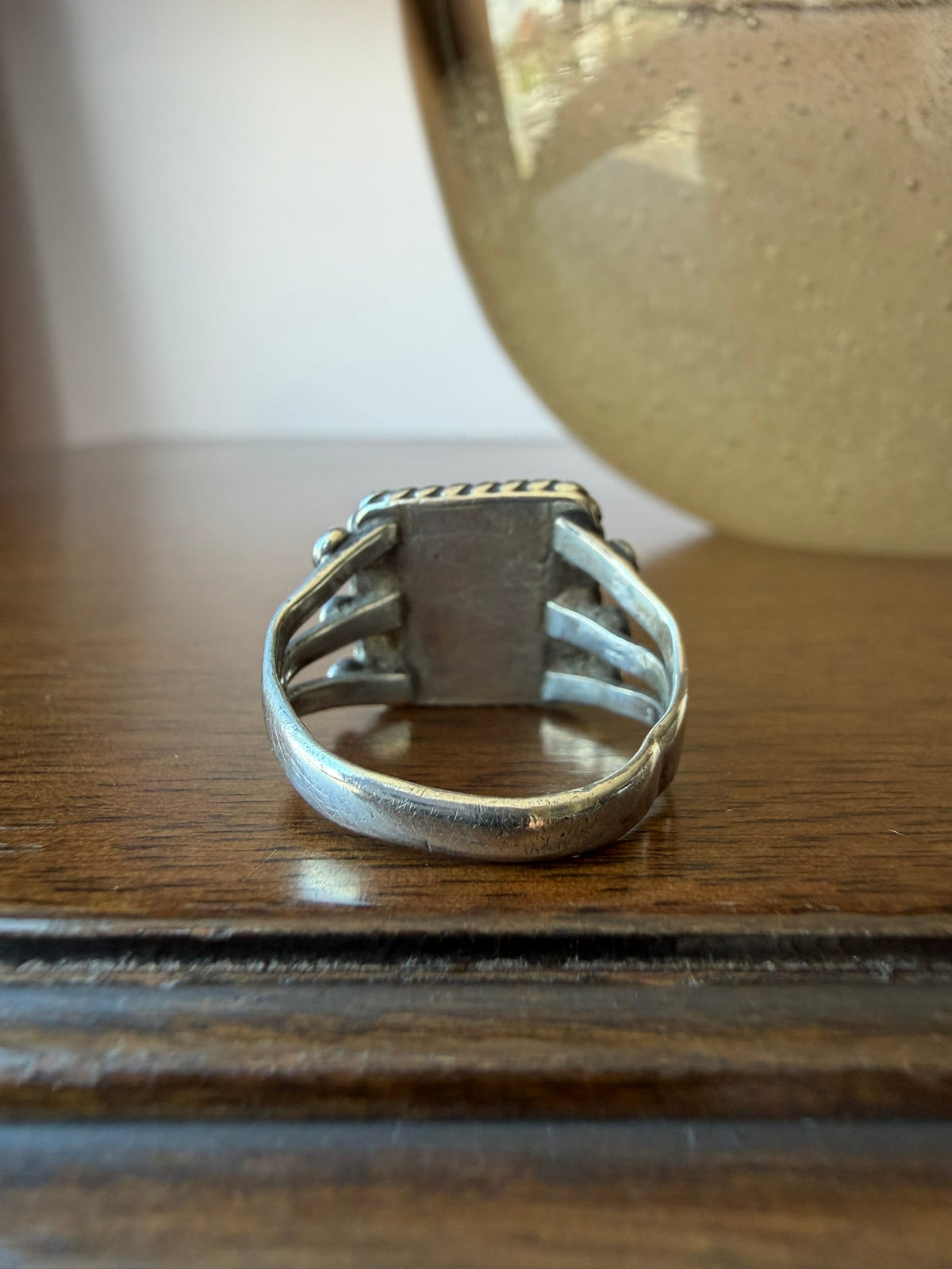 Early Navajo Ring with Square Turquoise