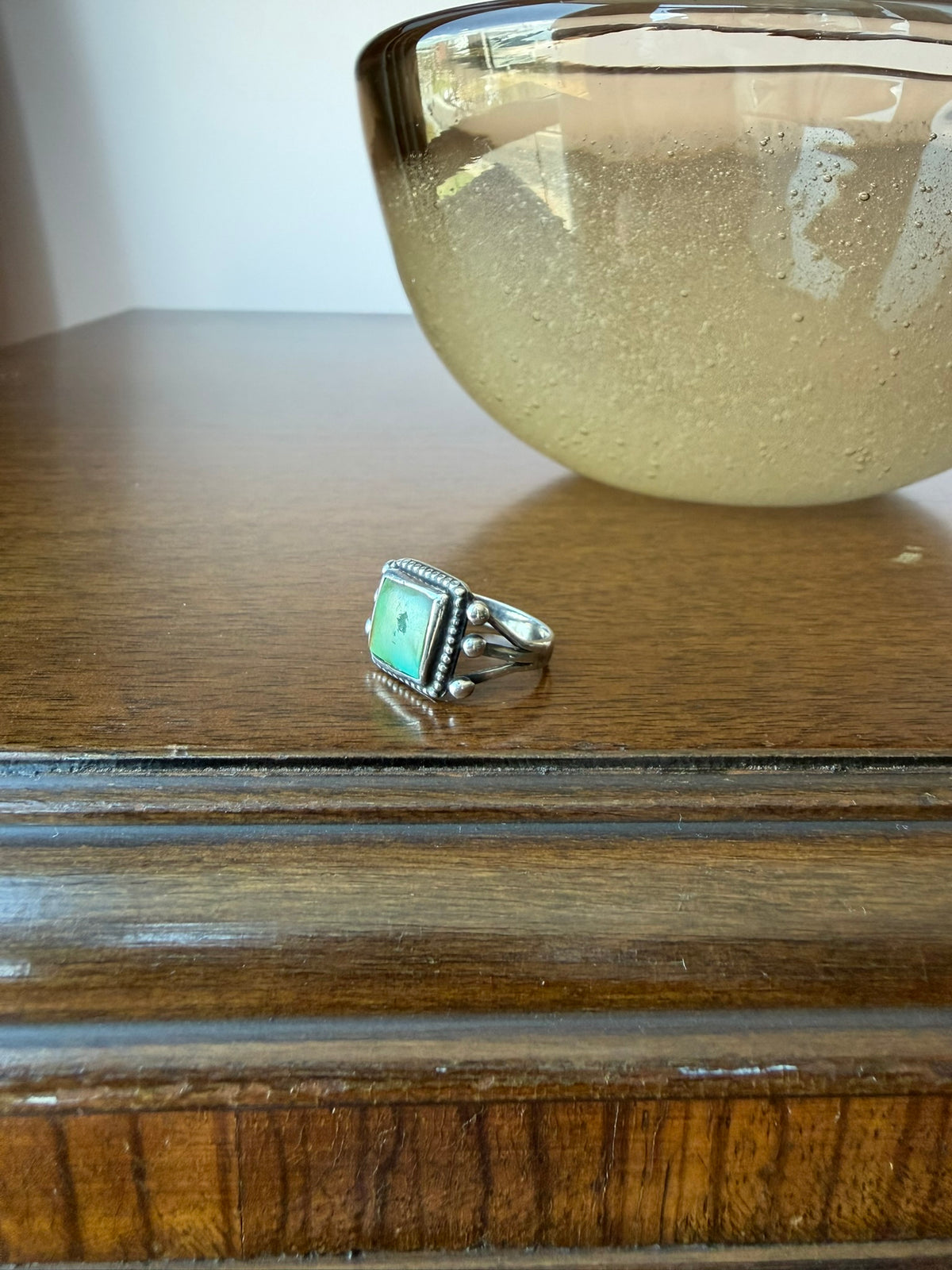 Early Navajo Silver and Turquoise Ring
