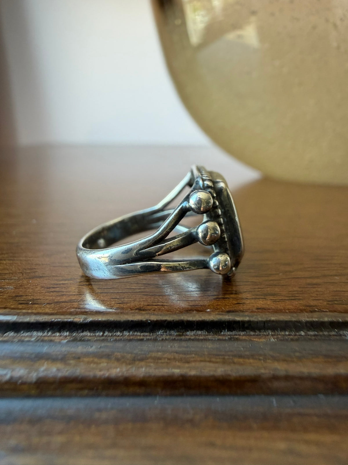 Early Navajo Silver and Turquoise Ring