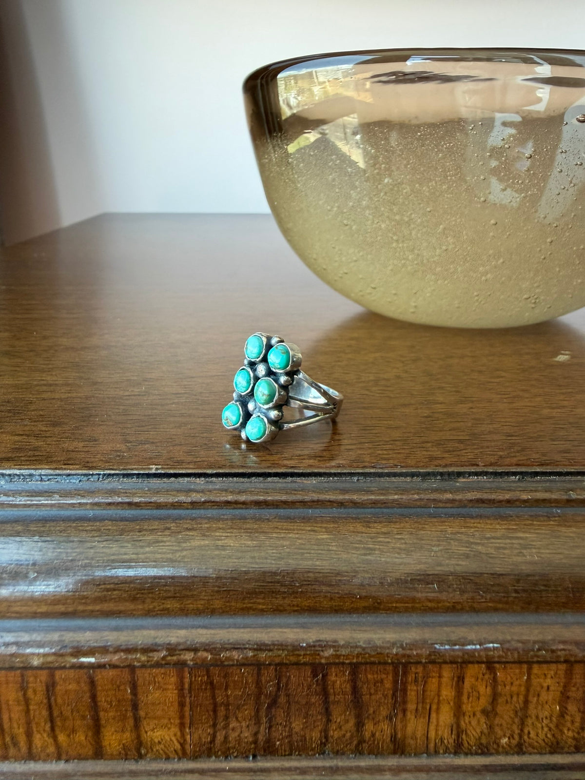 Early Navajo Ring with Cerrillos Turquoise