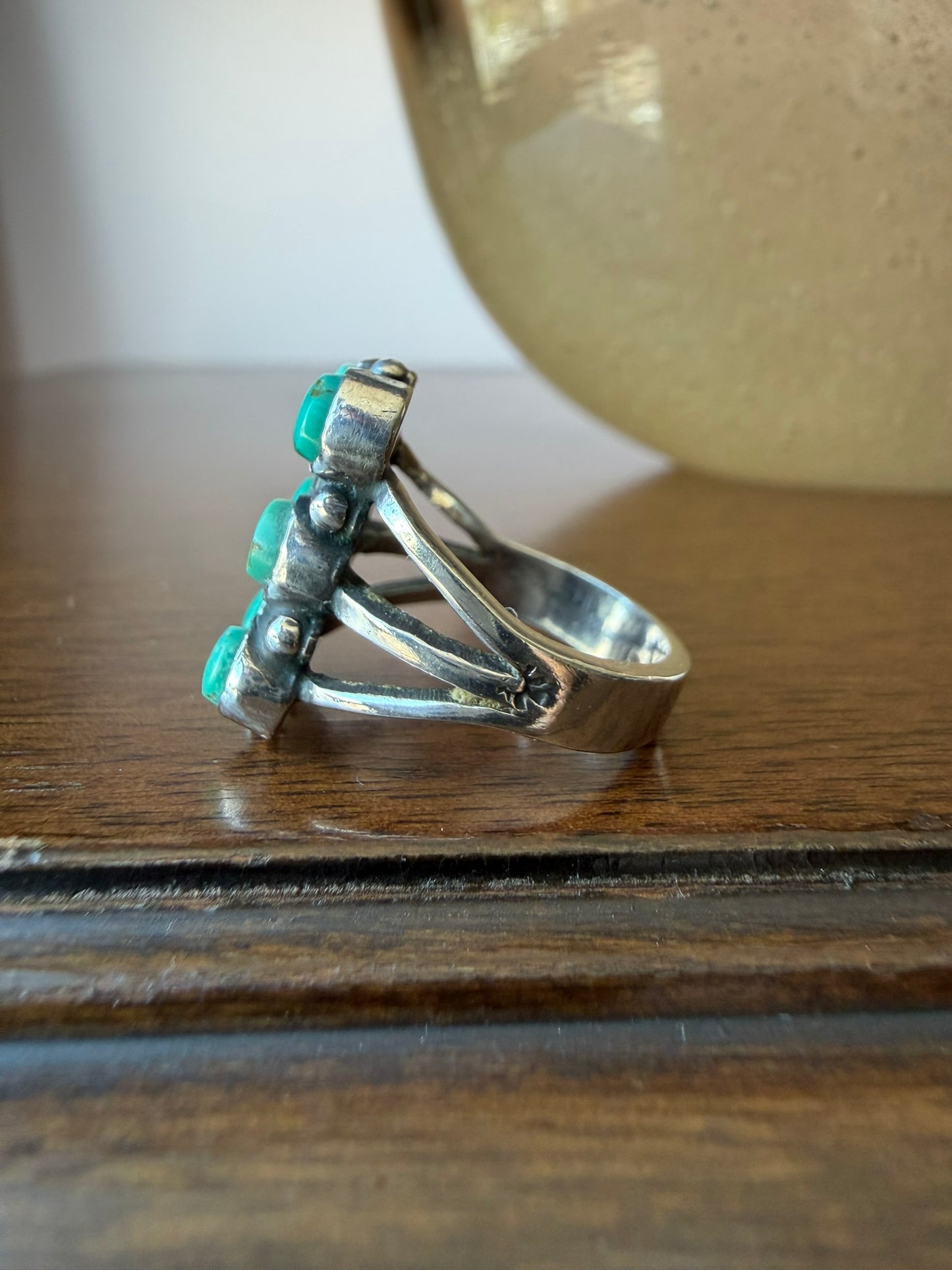 Early Navajo Ring with Cerrillos Turquoise
