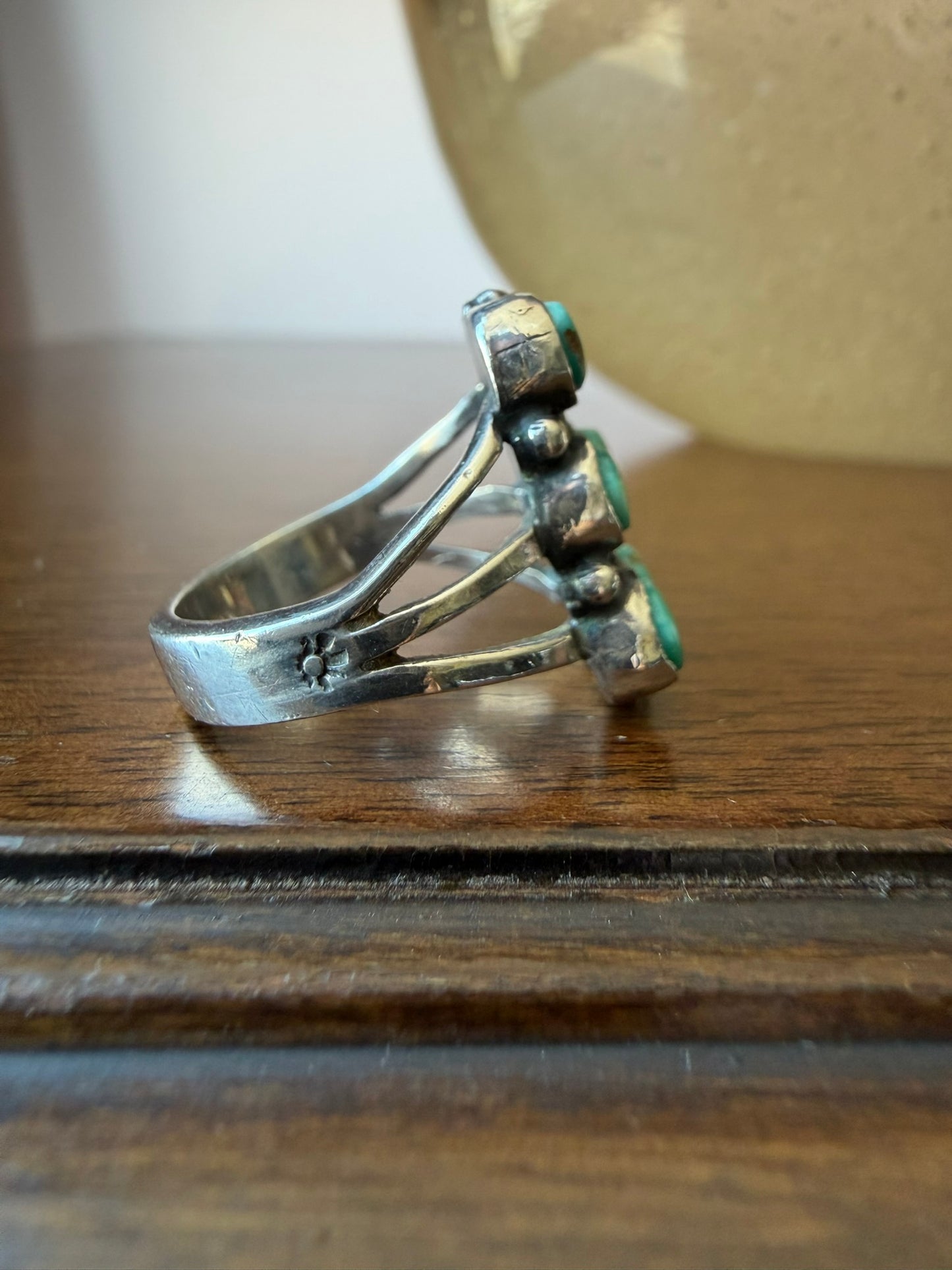 Early Navajo Ring with Cerrillos Turquoise
