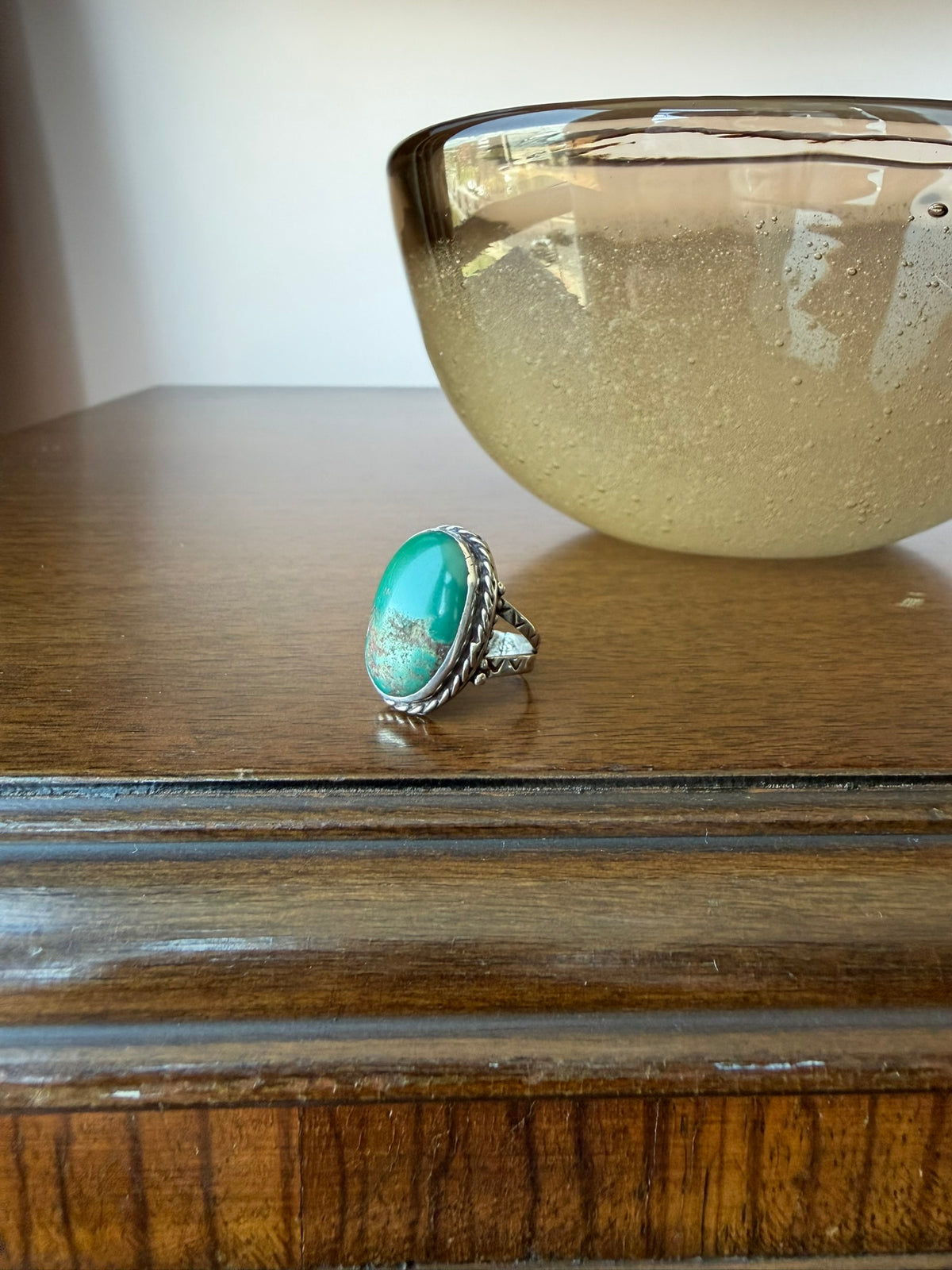 Early Navajo Cerrillos Turquoise Ring
