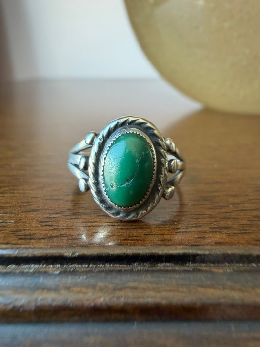 Early Navajo Ring with Cerrillos Turquoise