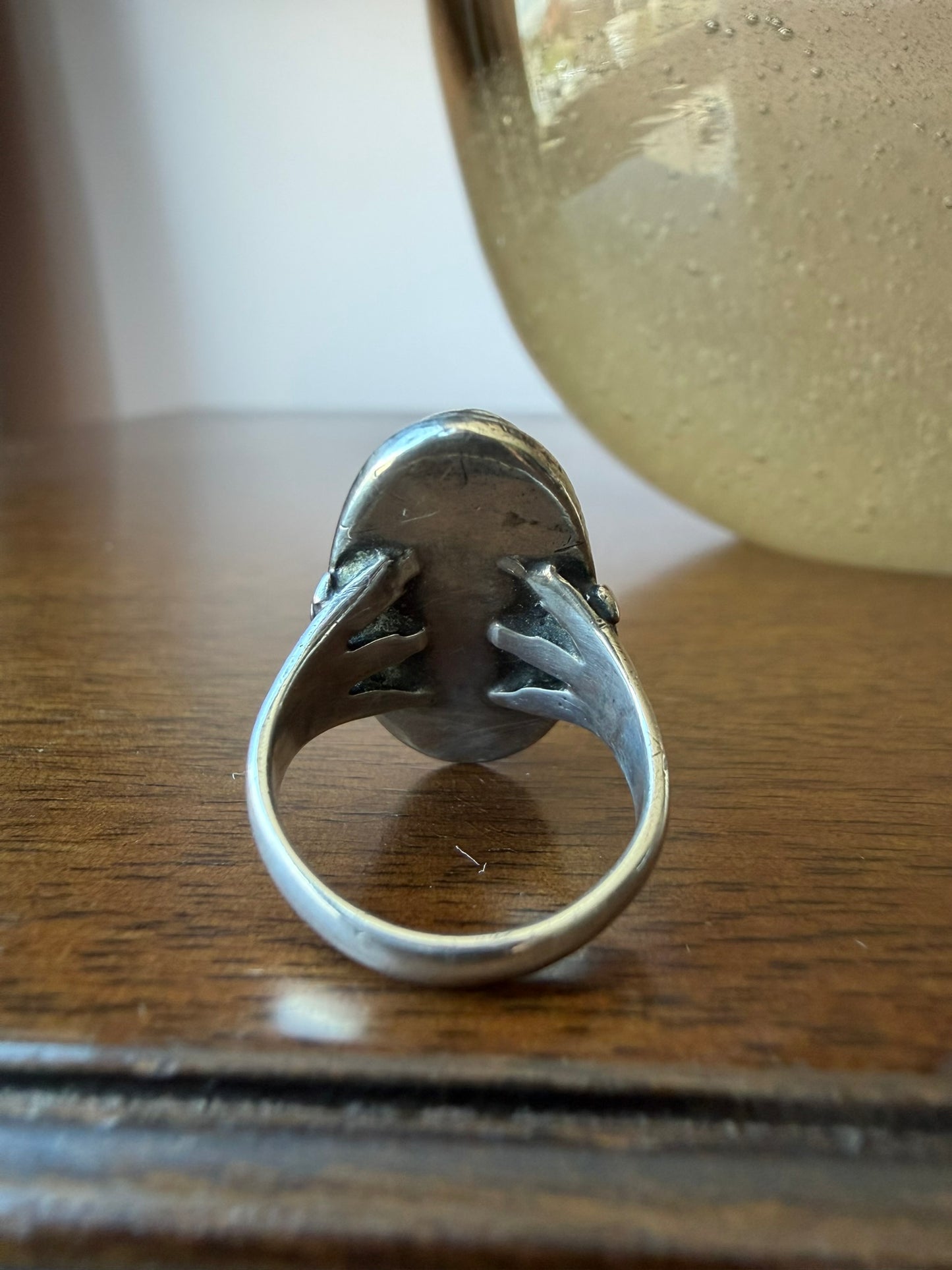 Navajo Ring with Large Elongated Oval Turquoise