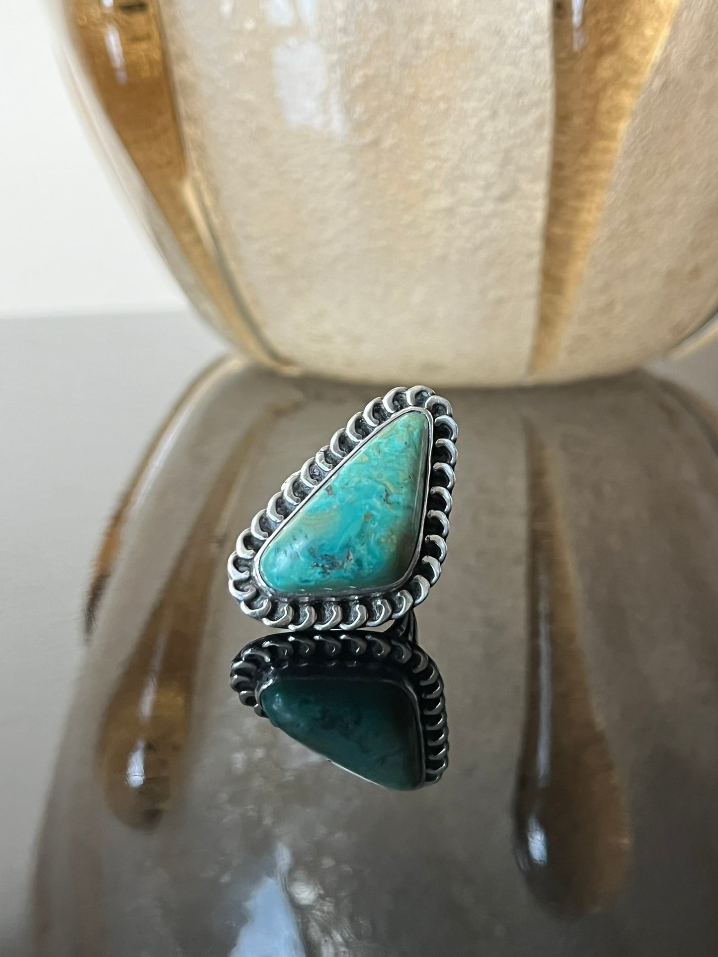 Early Modernist Navajo Silver Wire Triangular Ring
