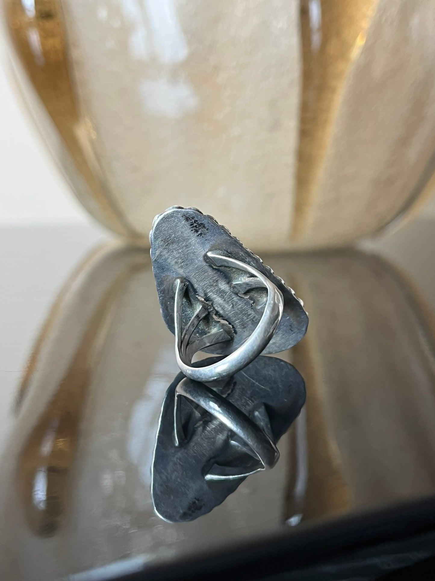 Early Modernist Navajo Silver Wire Triangular Ring
