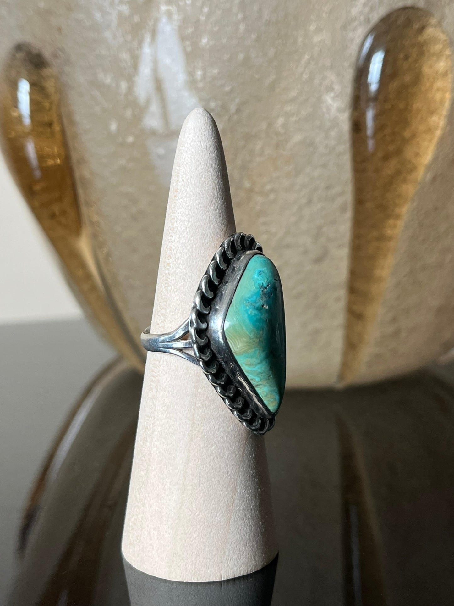 Early Modernist Navajo Silver Wire Triangular Ring