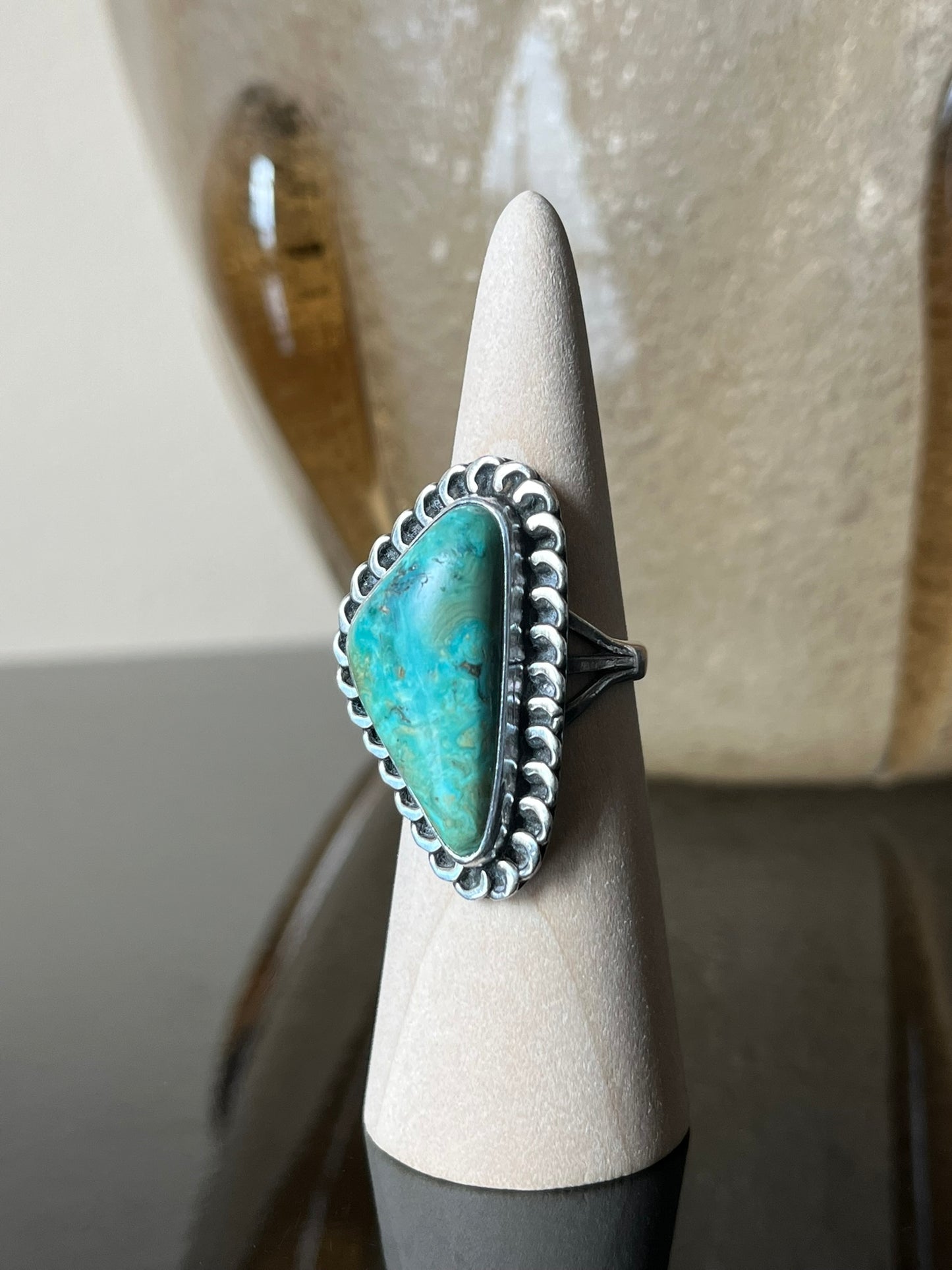 Early Modernist Navajo Silver Wire Triangular Ring