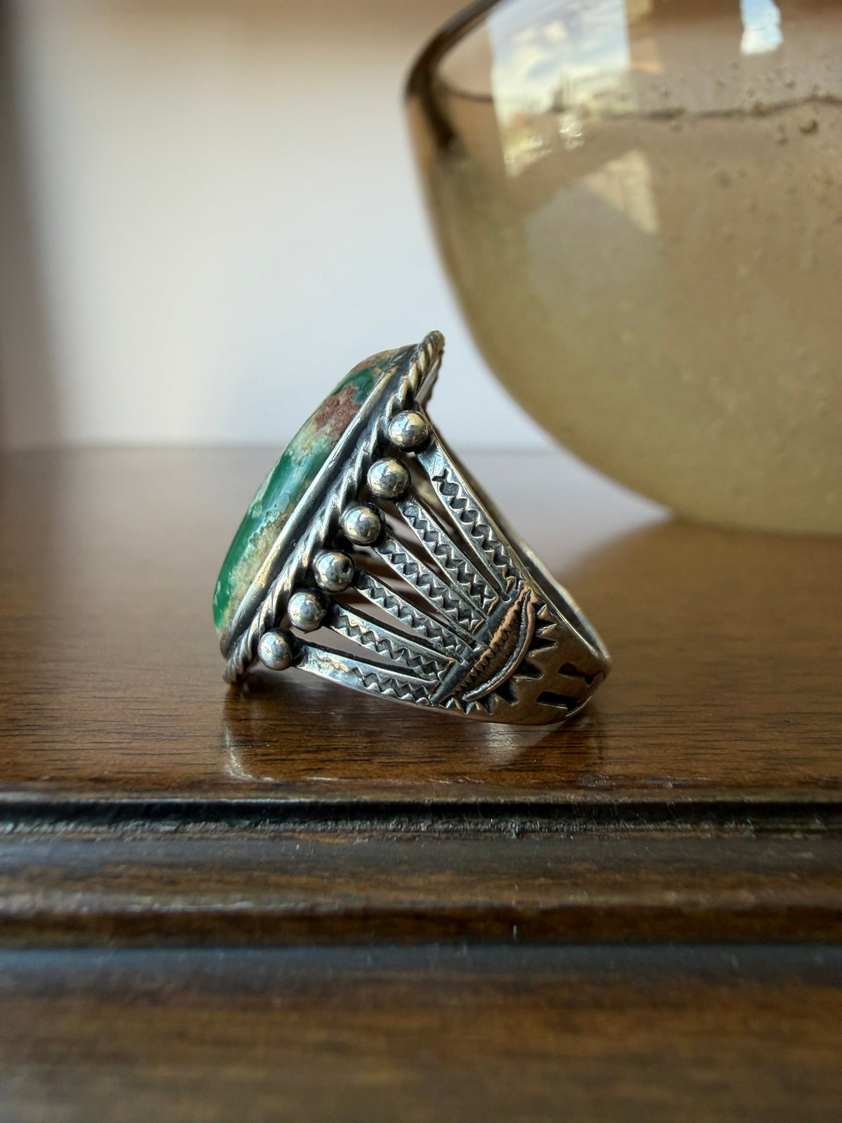 Early Navajo Cerrillos Turquoise Ring