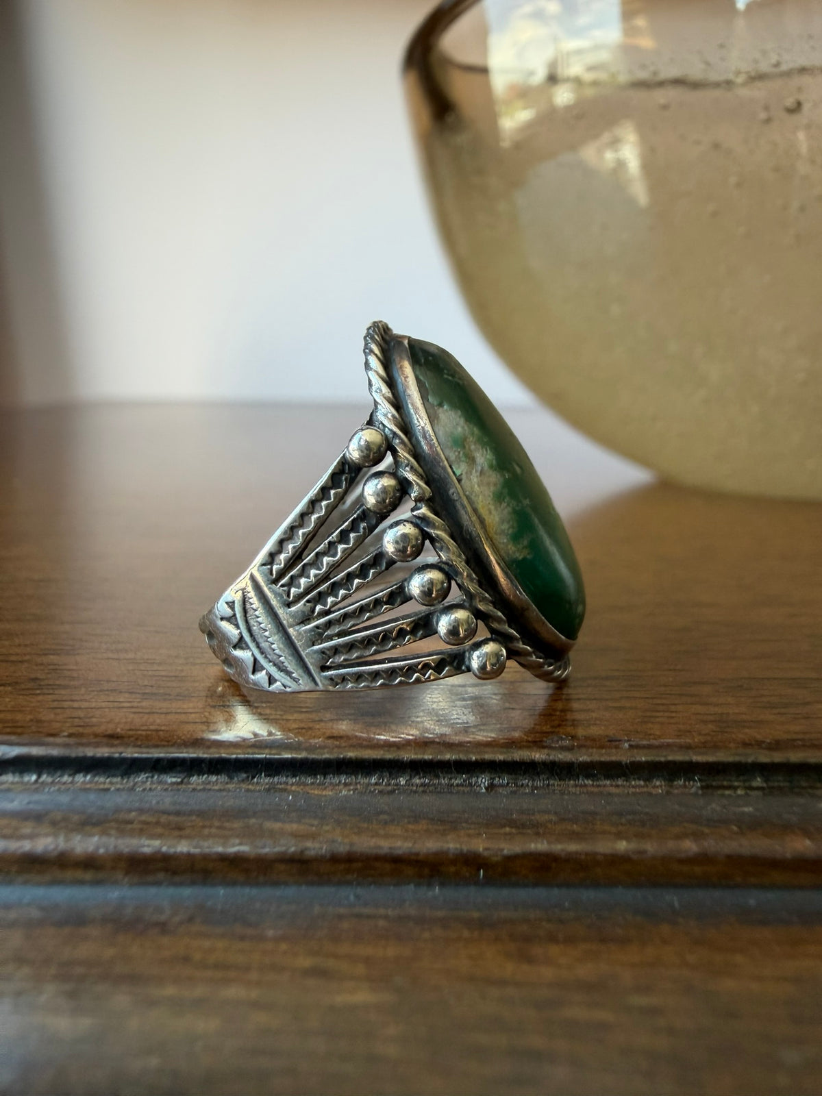 Early Navajo Cerrillos Turquoise Ring