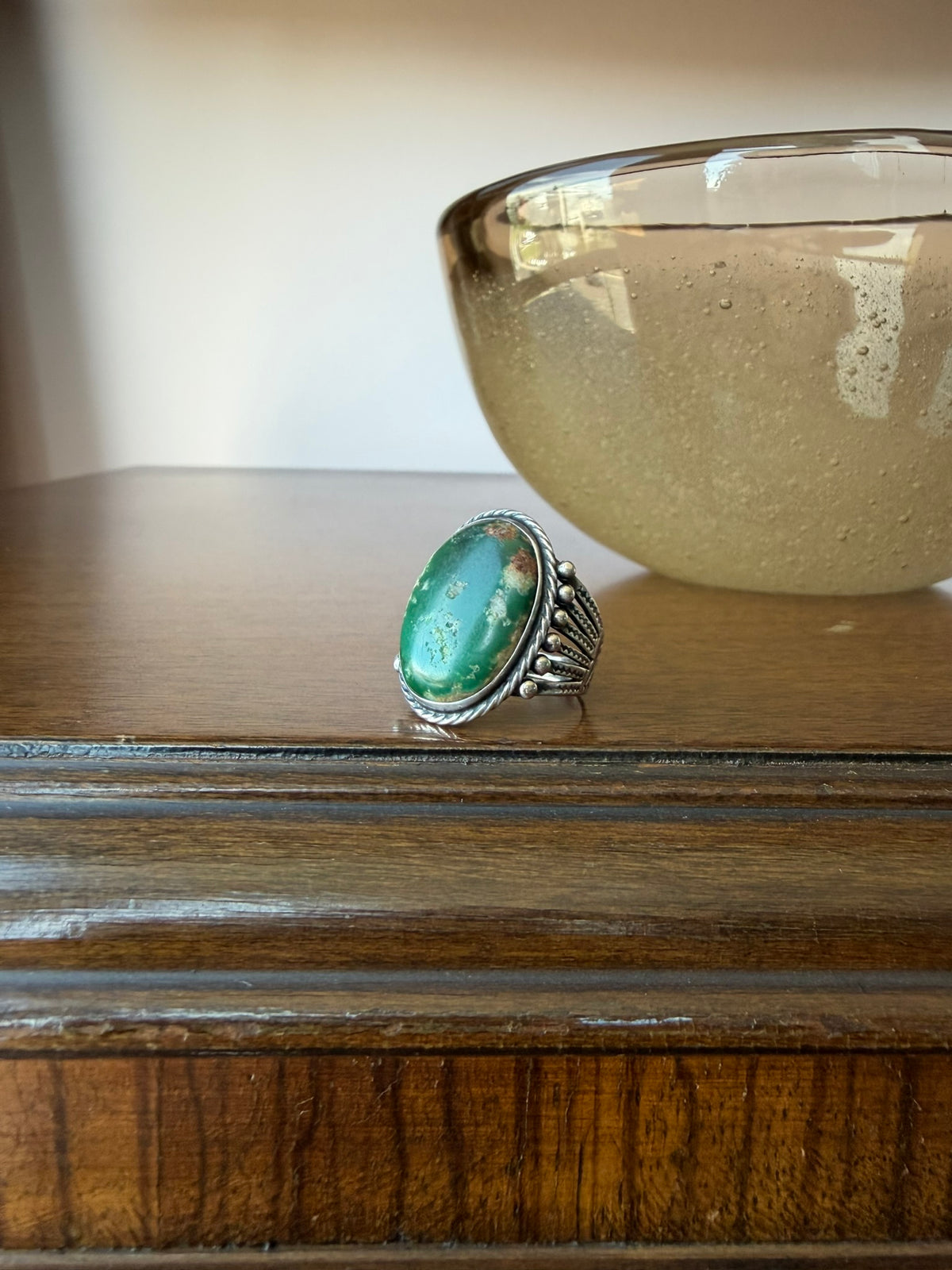 Early Navajo Cerrillos Turquoise Ring