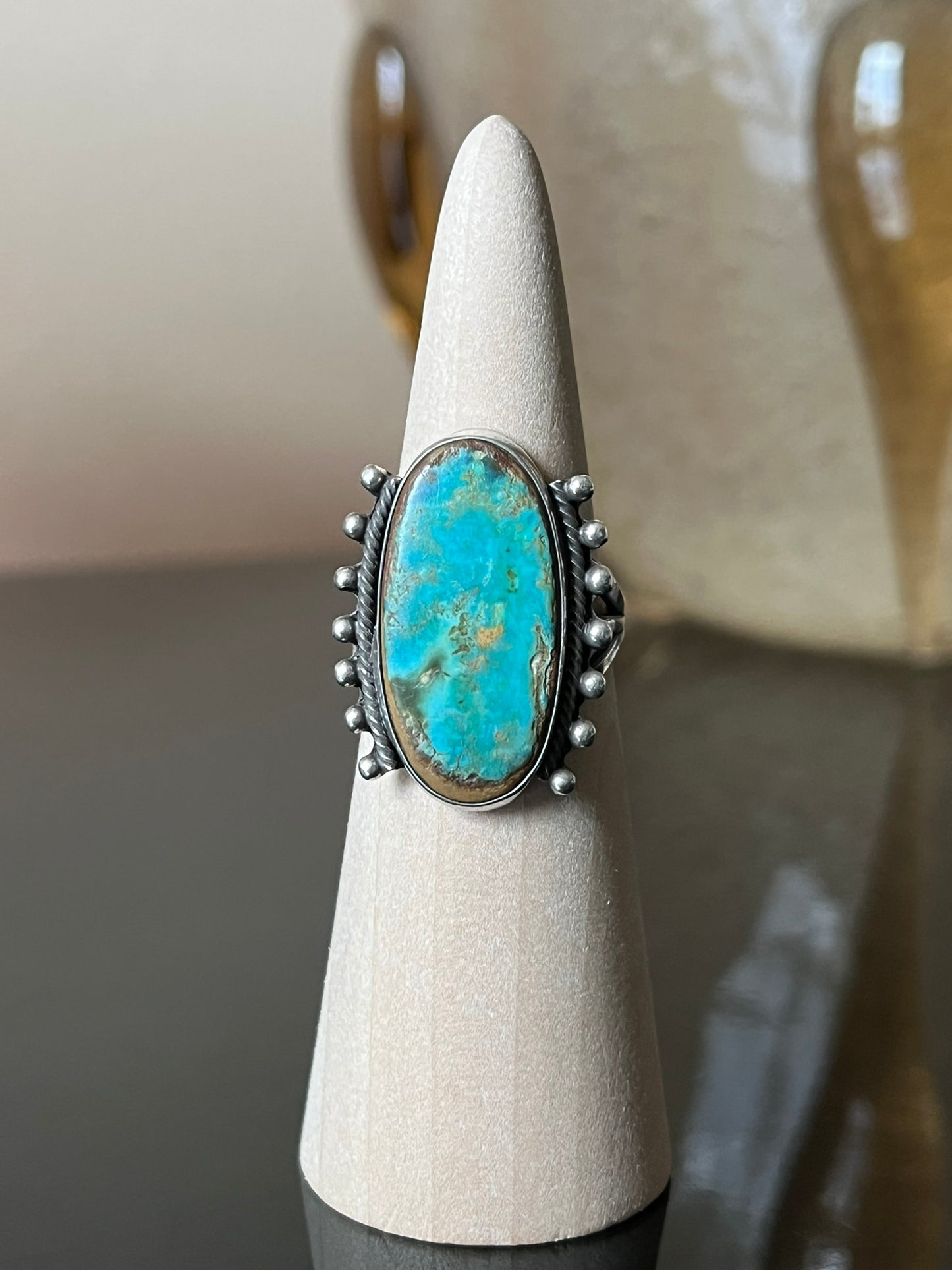 Early Navajo Silver and Turquoise Ring