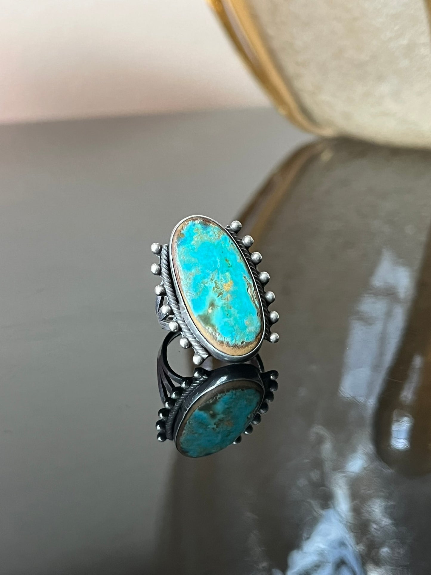 Early Navajo Silver and Turquoise Ring