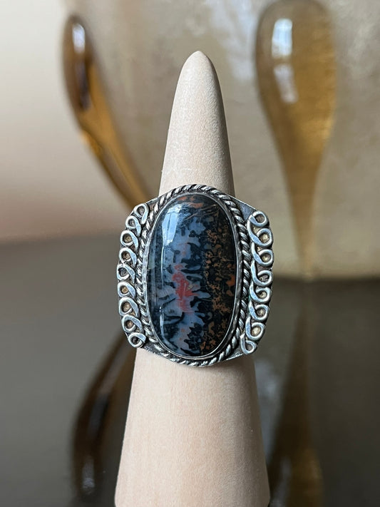 Early Navajo Fossilized Dinosaur Bone Ring
