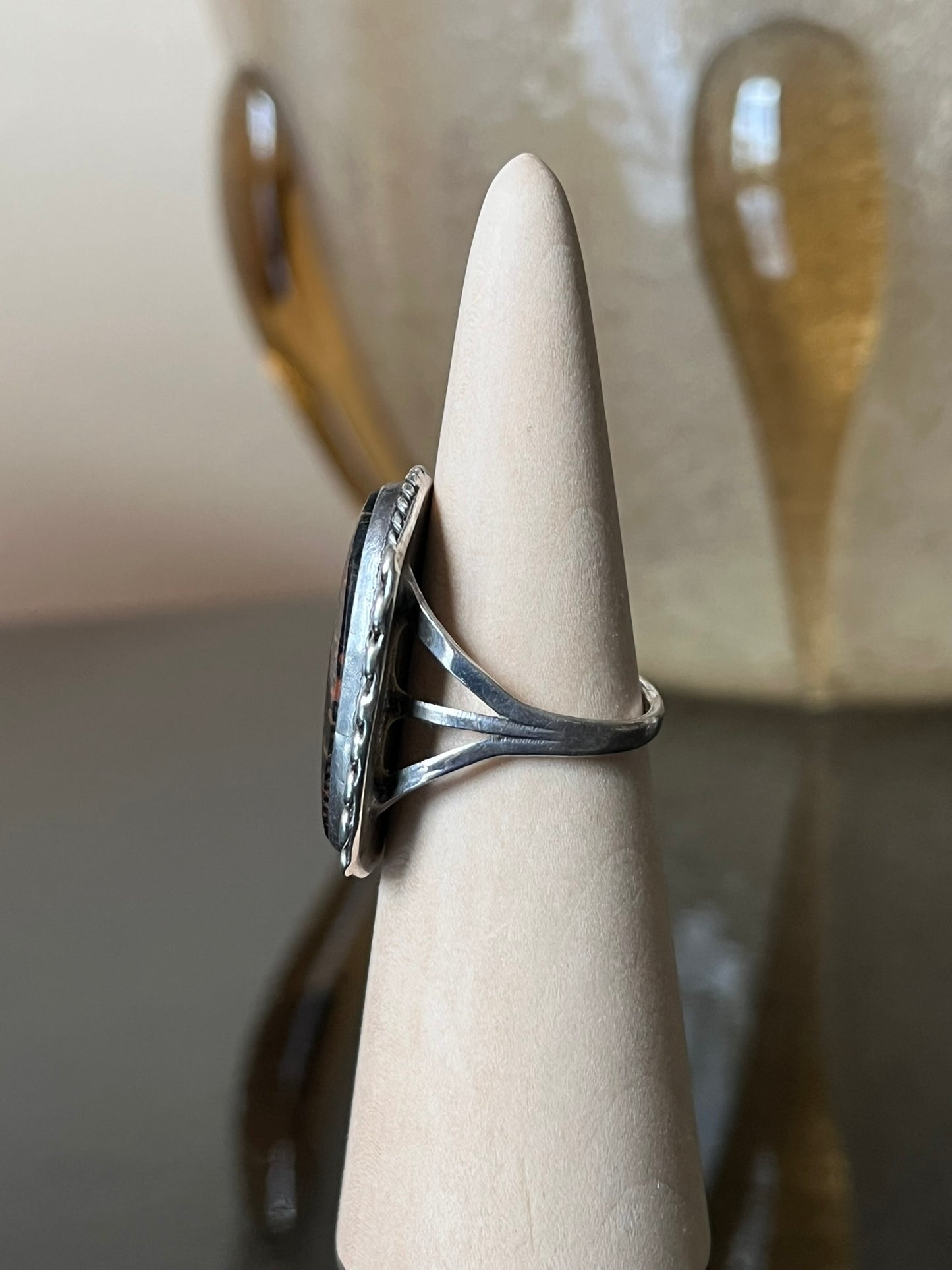 Early Navajo Fossilized Dinosaur Bone Ring