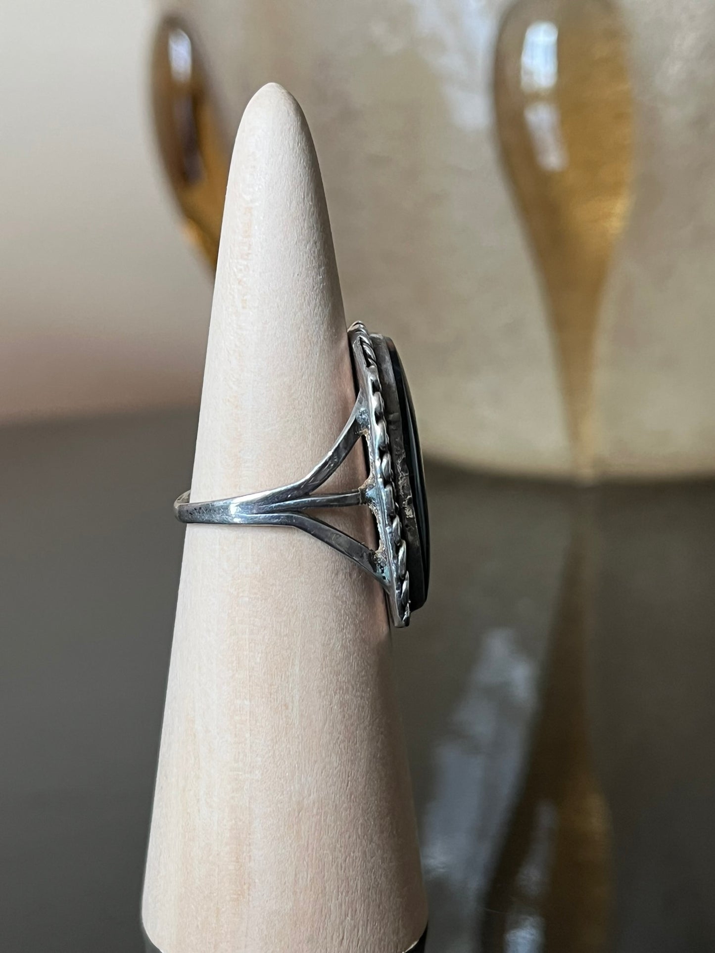 Early Navajo Fossilized Dinosaur Bone Ring