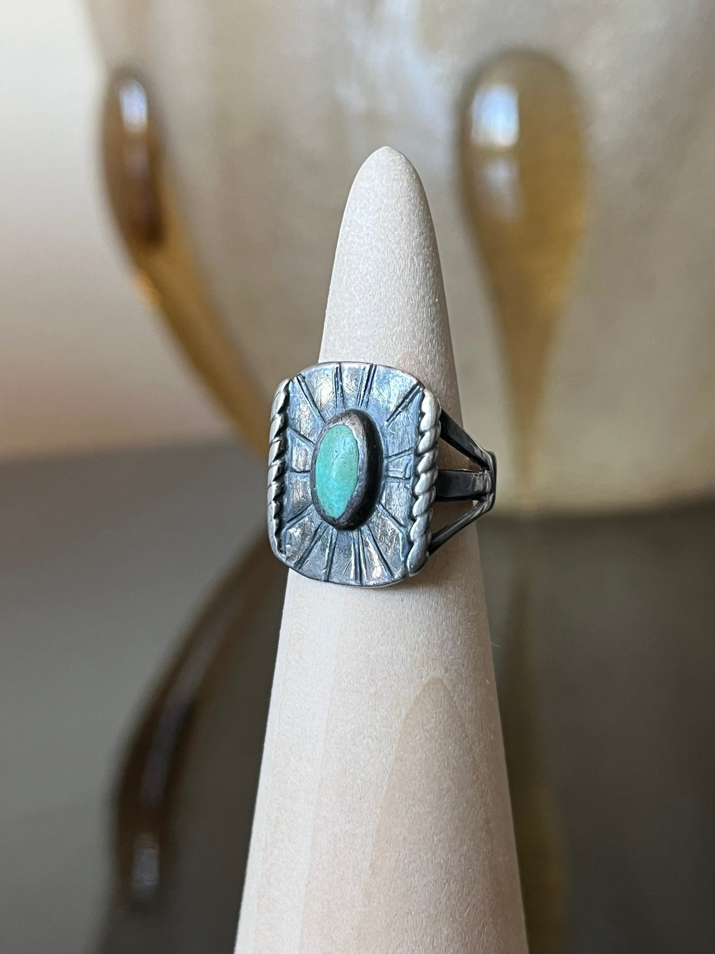 Early Navajo Ring with Small Turquoise