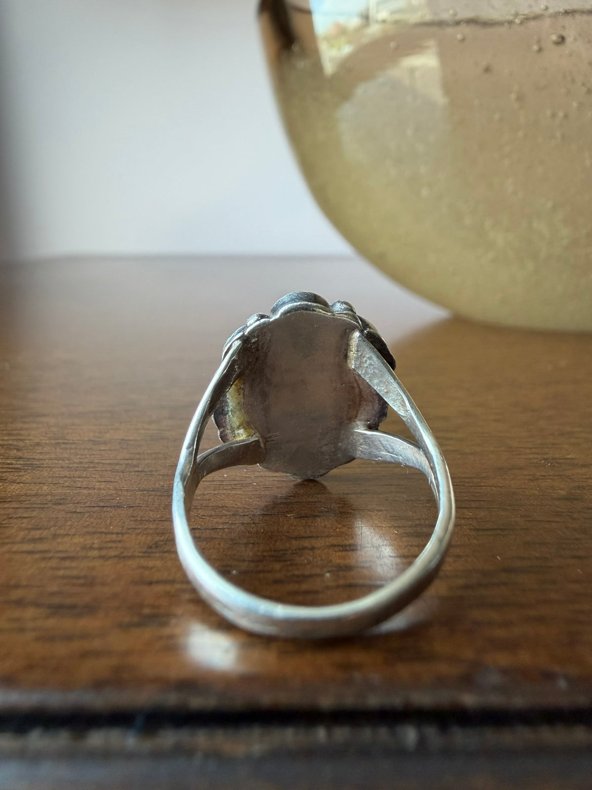 Navajo or Zuni Pueblo Turquoise Cluster Ring